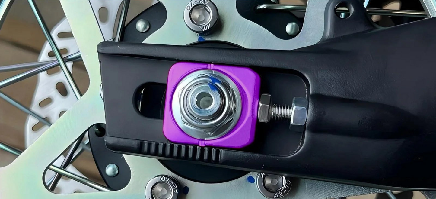 billet axle block chain adjusters