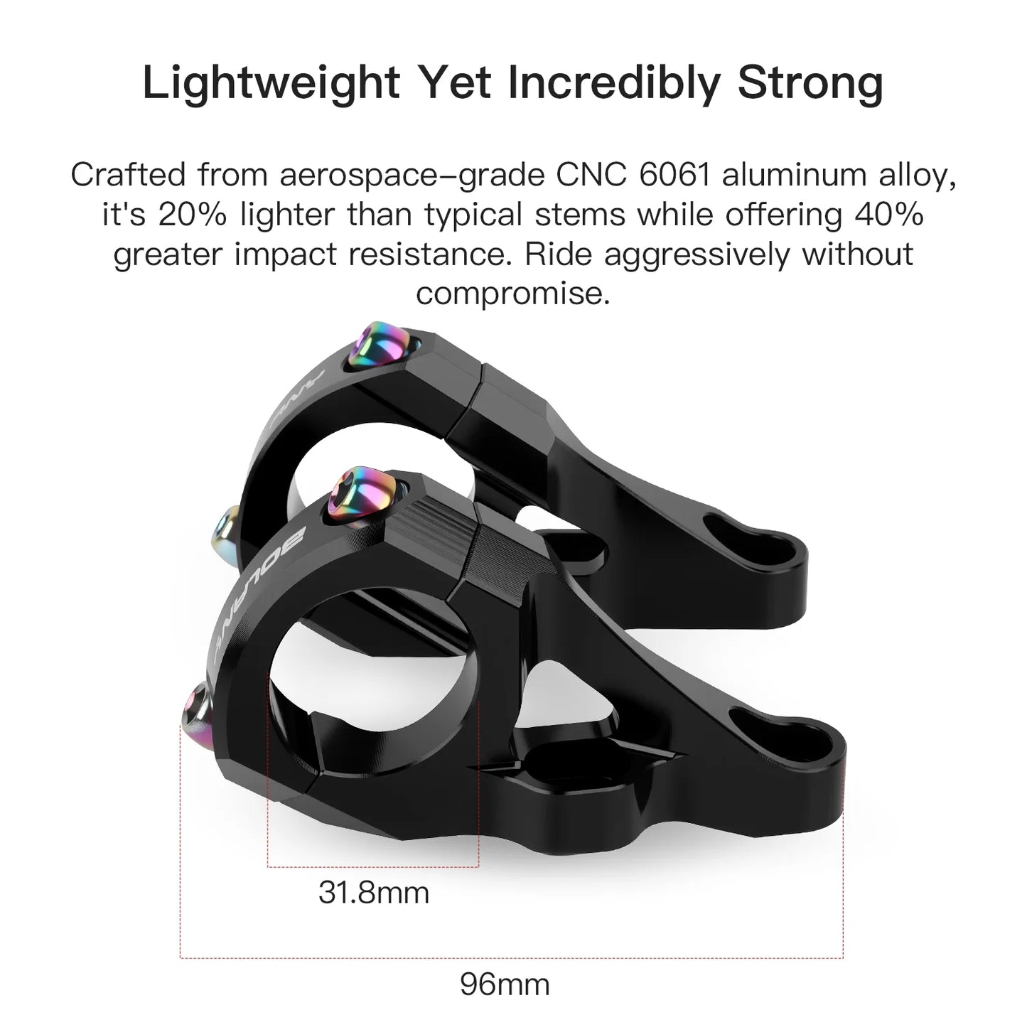 BOLANY DH-Specific Dual Shoulder Stem 31.8mm Ultralight CNC DIRECT MOUNT Stem for Double Shoulder Fork MTB Accessories